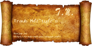 Traub Mátyás névjegykártya